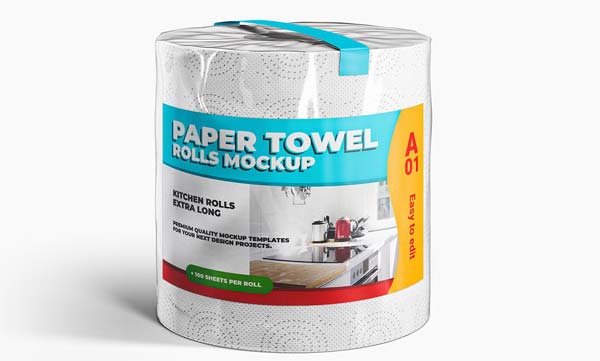 Toilet Paper with Card Mockup