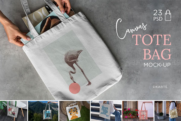 Tote Bag Mockup Set Design
