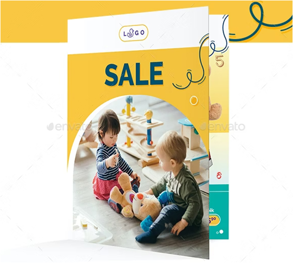 Toys Sale Bifold Brochure Template