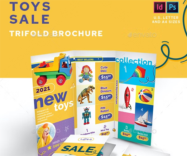 Toys Sale Trifold Brochure Template