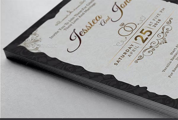 Traditional  Design Wedding Invitation