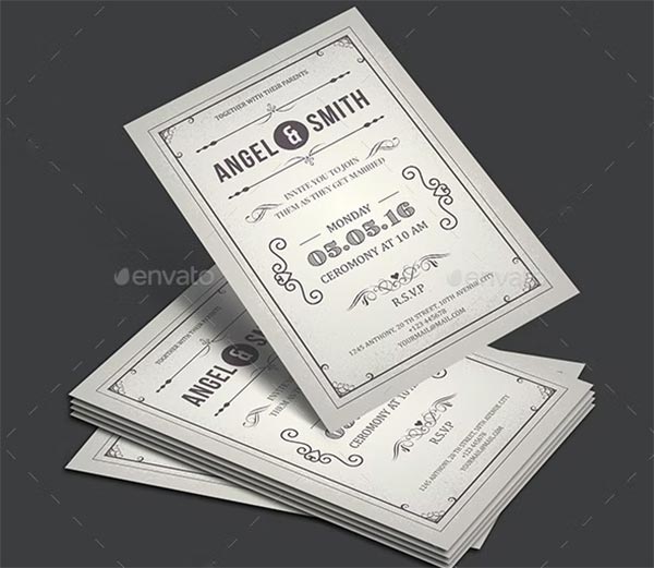 Traditional Vintage Wedding Invitation