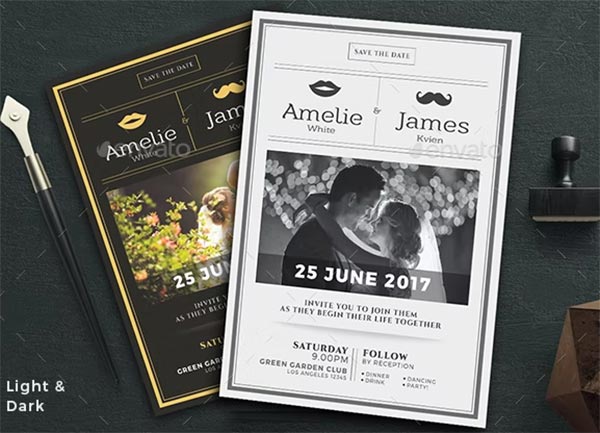 Traditional Vintage Wedding Invitations