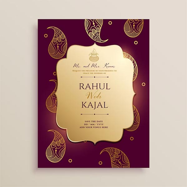 Traditional Wedding Free PSD Invitation