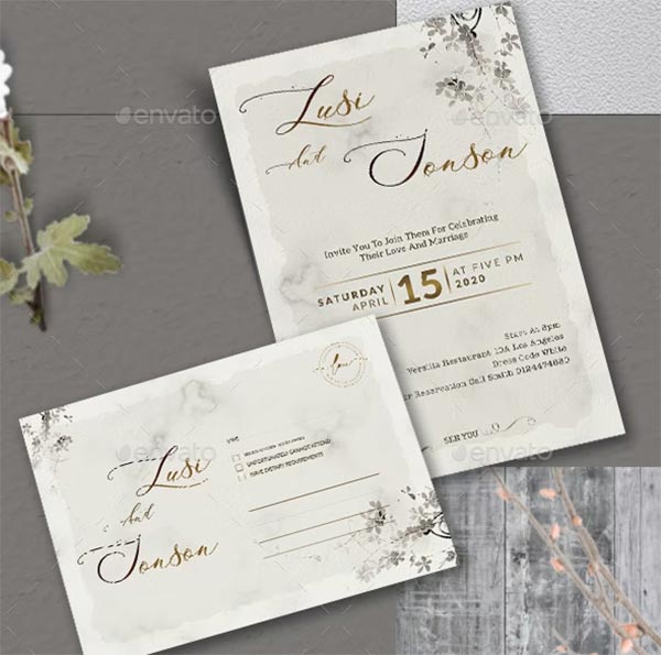 Traditional Wedding Invitation Design PSD
