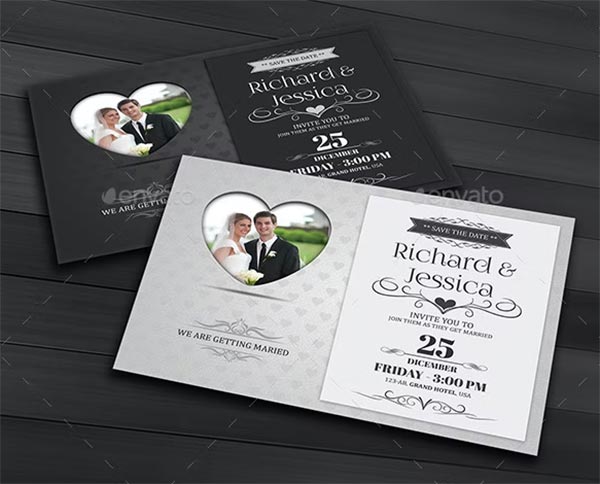 Traditional Wedding Invitation PSD Template