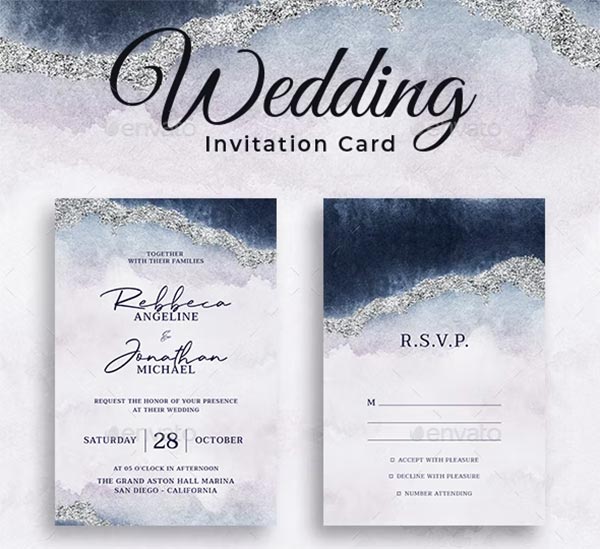Traditional Wedding Watercolor Invitation