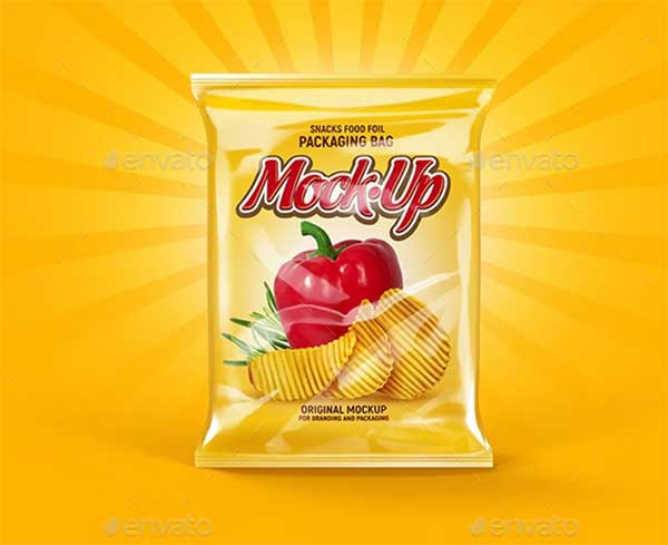 Transparent Foil Pouch Packaging Mock-Up