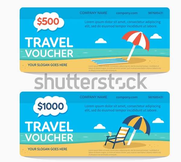 Travel Gift Voucher Vector