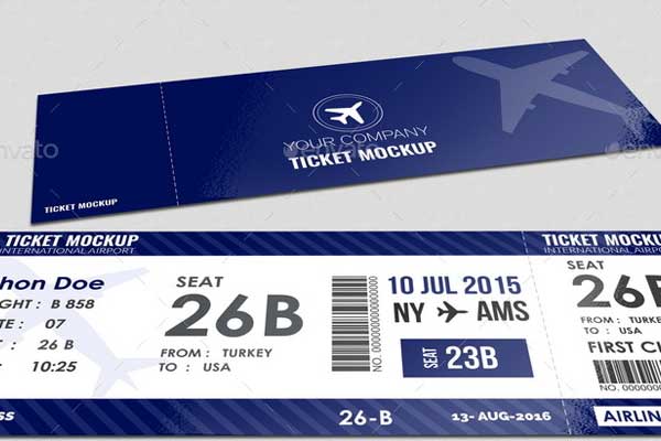 Travel Ticket Mockup Template