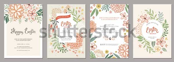 Trendy Floral Easter Invitation