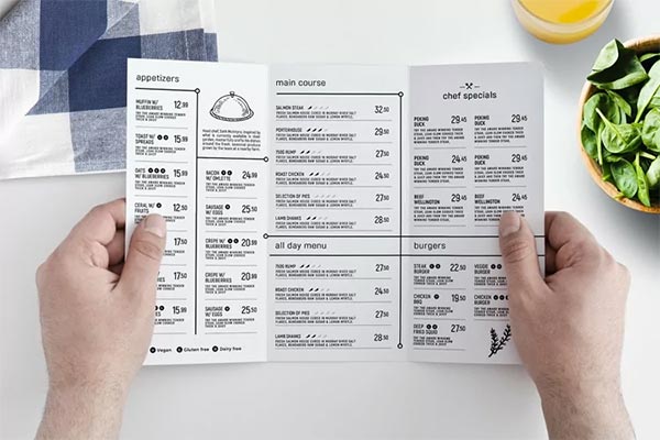 Tri-fold Food Menu Brochure Template