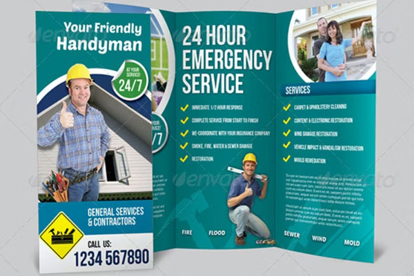 Tri-fold Plumbing Services And Contractors Brochure
