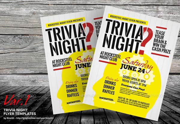 Trivia Silent Night Flyer Templates