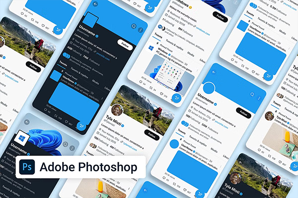 Twitter Template Mockup PSD