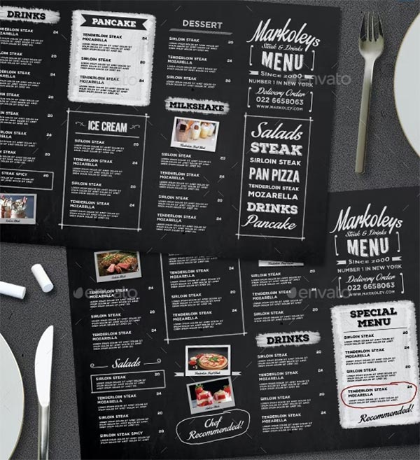 Typography Blackboard Menu Template