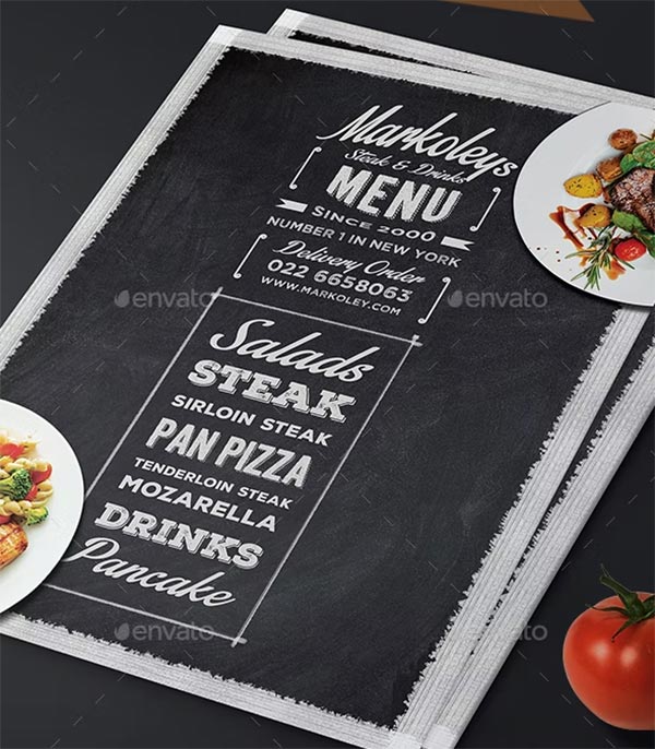 Typography Blackboard Menu Templates