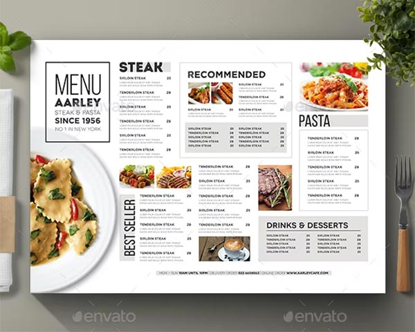 Typography Menu Design