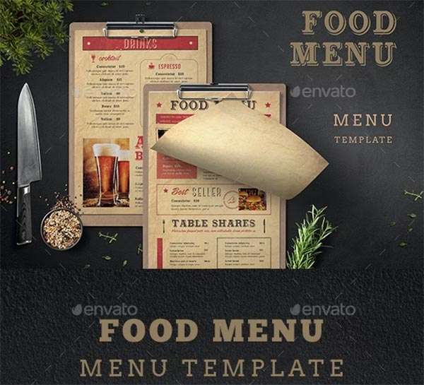 Typography Menu Template