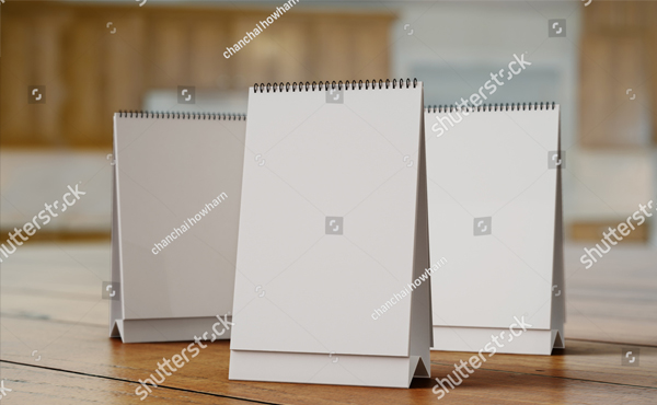 Unique Empty Desk Calendar Mockup