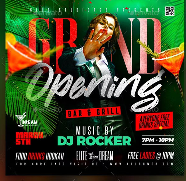 Unique Grand Opening Instagram Flyer Template