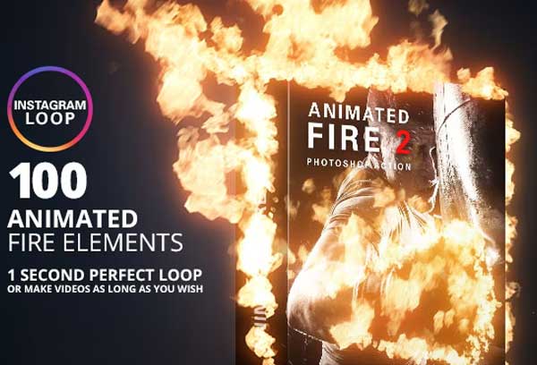 Unique Modern Animated Fire Photoshop Action
