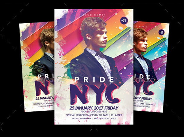 Unique Pride Party Flyer Template