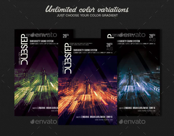 Urban City Dubstep Party Flyer Template