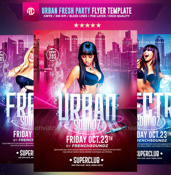 Urban Party PSD Flyer Templates