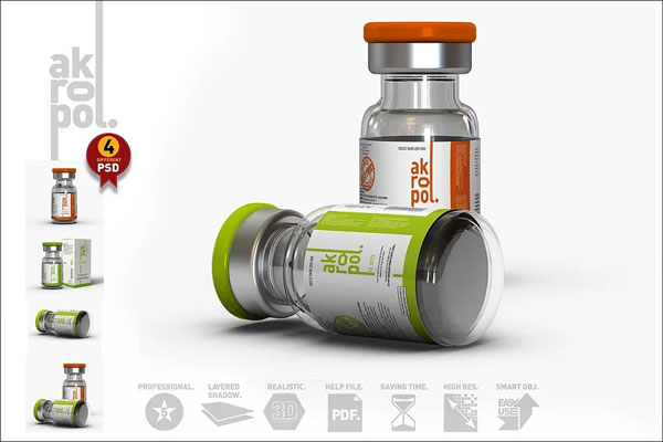 Vaccine Vial Bottles Mockup
