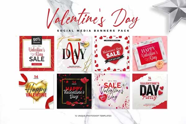 Valentines Day Banner Pack