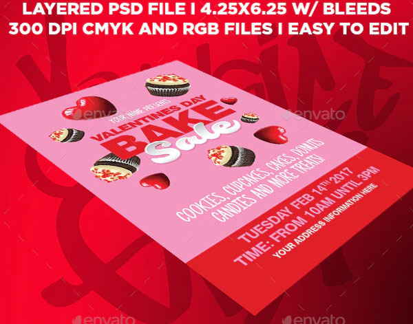 Valentines Day Bake Sale Flyer