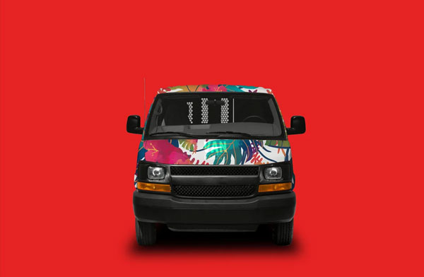 Van Mockup With 4 Perspectives