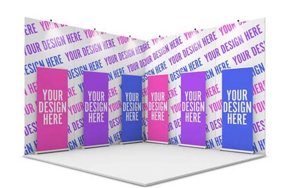 Vector Trade Show with 6 Rollup Mockup