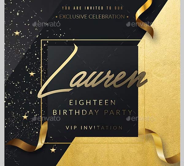 Vector Birthday Invitation Free Download