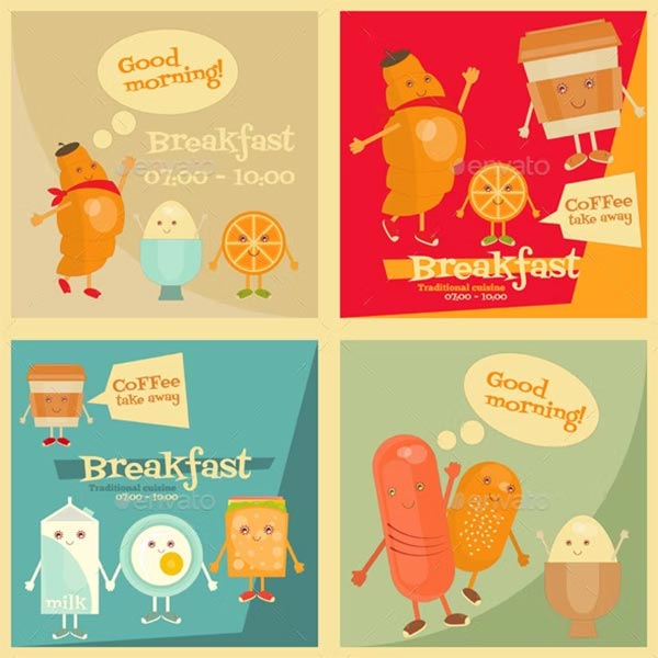 Vector Breakfast Menu Templates