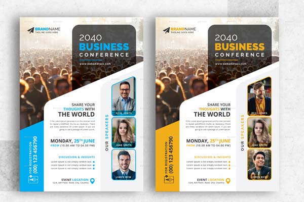 Vector Conference Flyer PSD Template