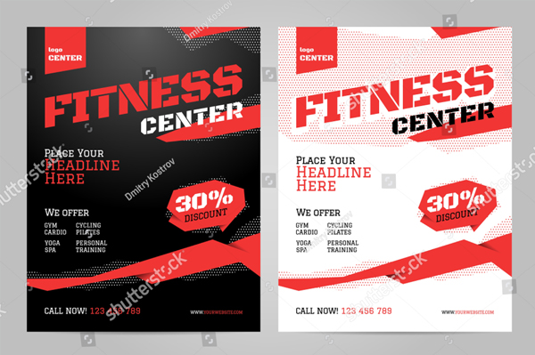 Vector Fitness Center Flyer Template
