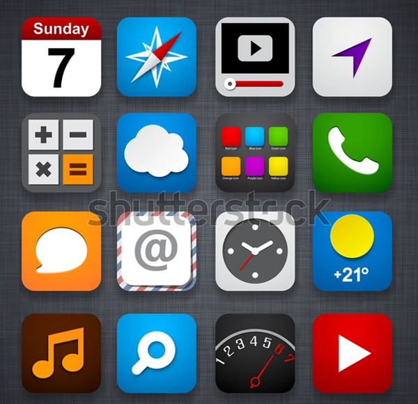 Vector illustration App Icons Set