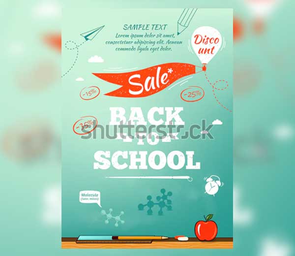 Vector Illustration Back to School Sale Poster
