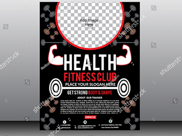 Vector Illustration Gym Fitness Flyer Template