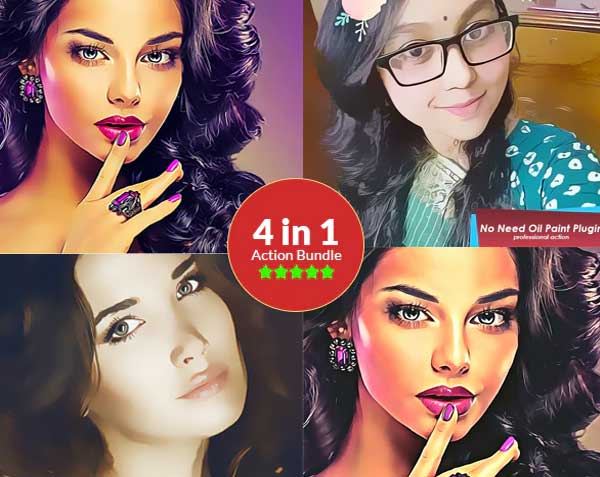 Vector Painting 4in1 Photoshop Actions Bundle