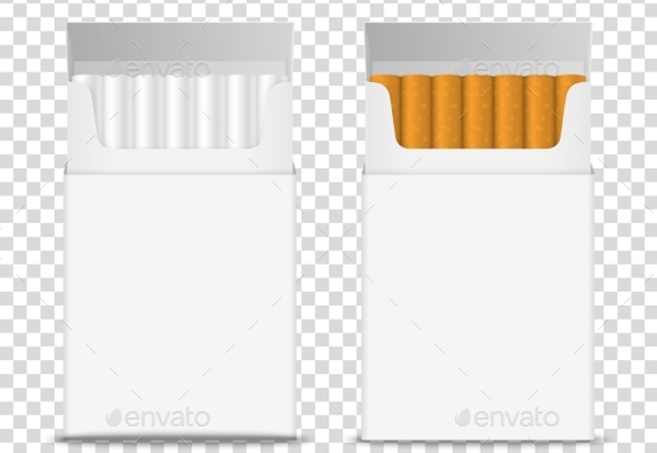 Vector Realistic Opened Clear Blank Cigarette