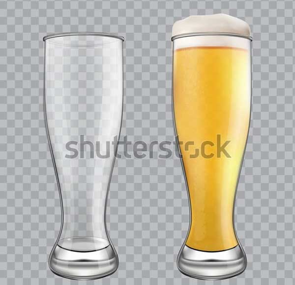 Vector Two Beer Glass Template