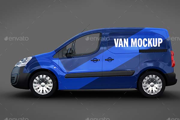 Vector Van Mockup PSD Free Download