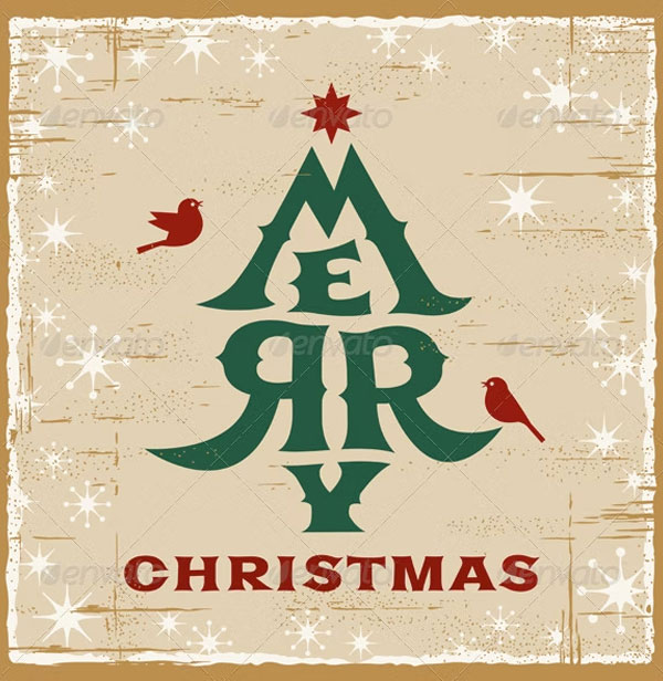 Vector Vintage Christmas Invitation  Cards