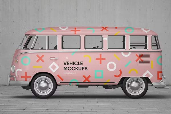 Vehicle wrap Mockup Free Download