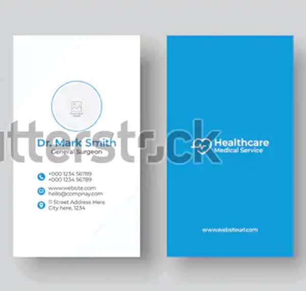 Vertical Medical Business Card Template