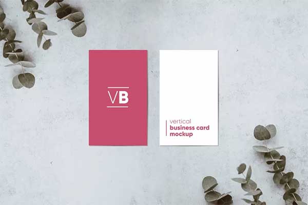Vertical Visiting Card Mockup PSD Template
