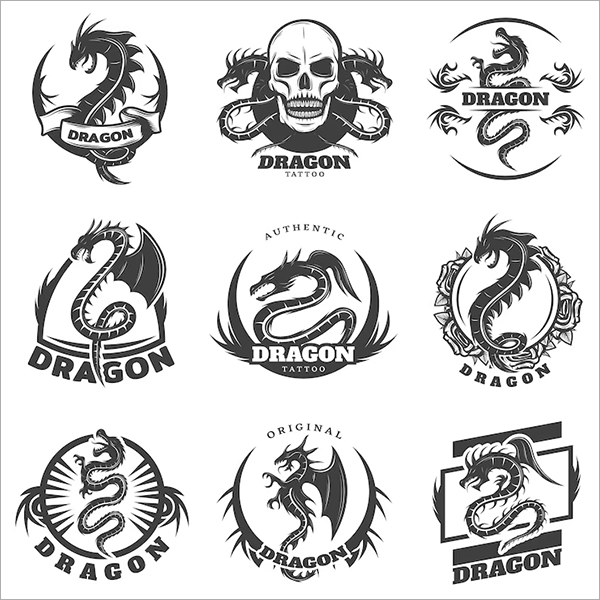 Vintage Dragon Logo Free Template